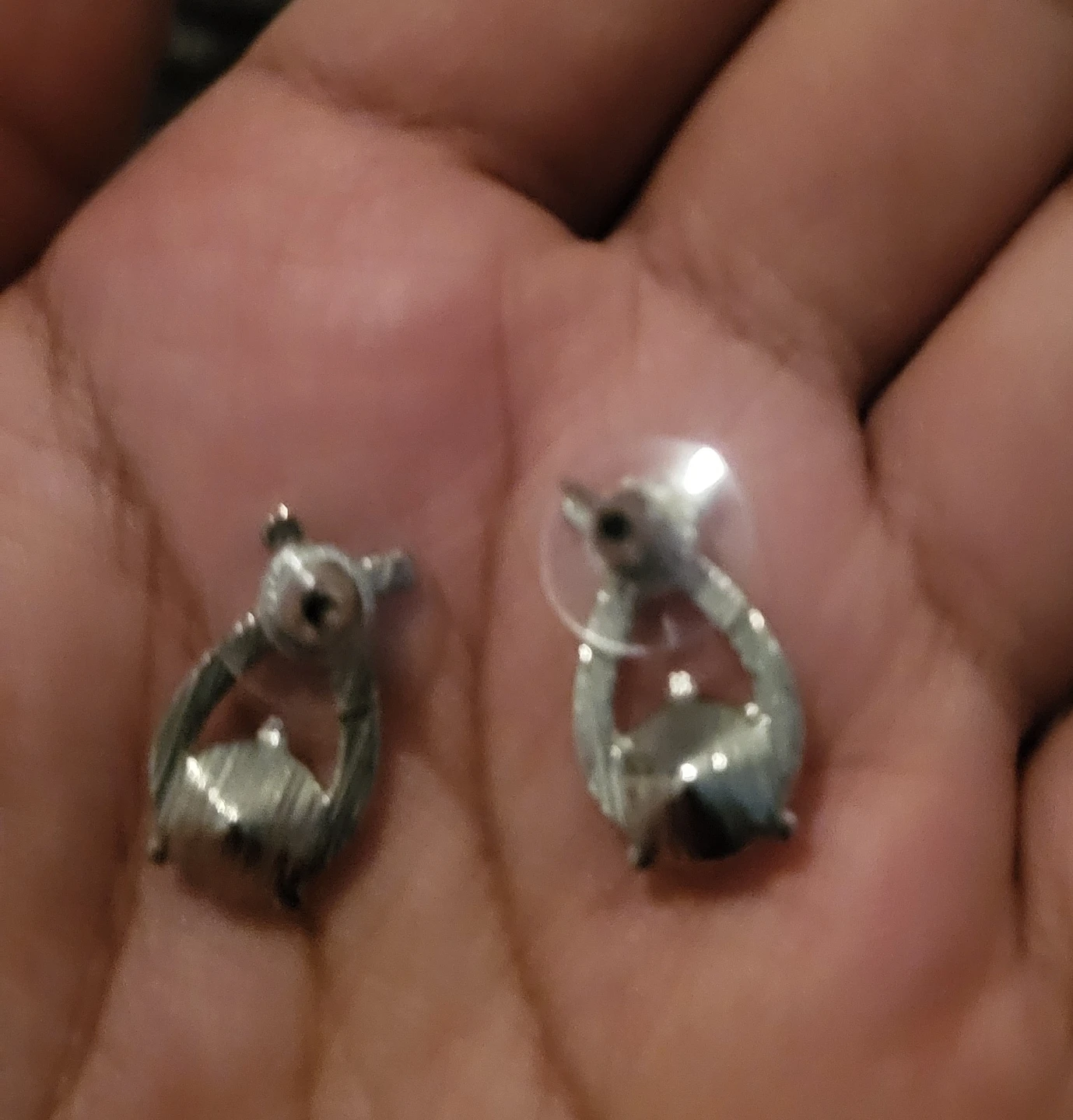 Silver-Tone Crystal Stud Earrings🏈