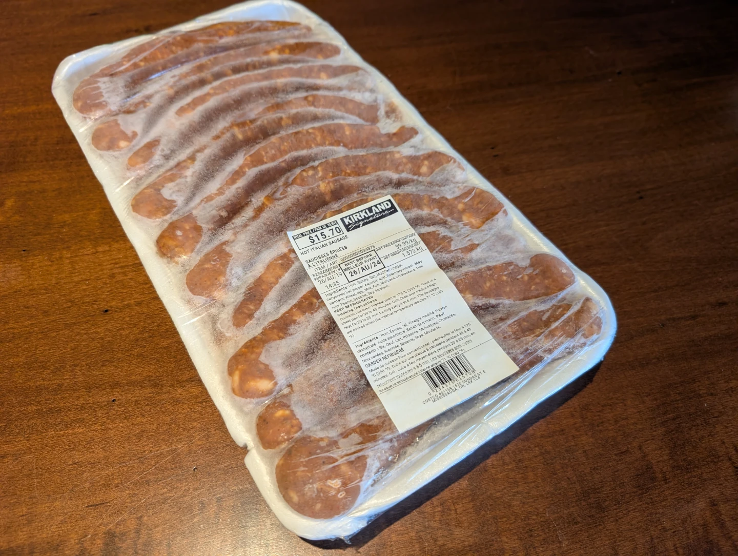 Kirkland Signature Hot Italian Sausage