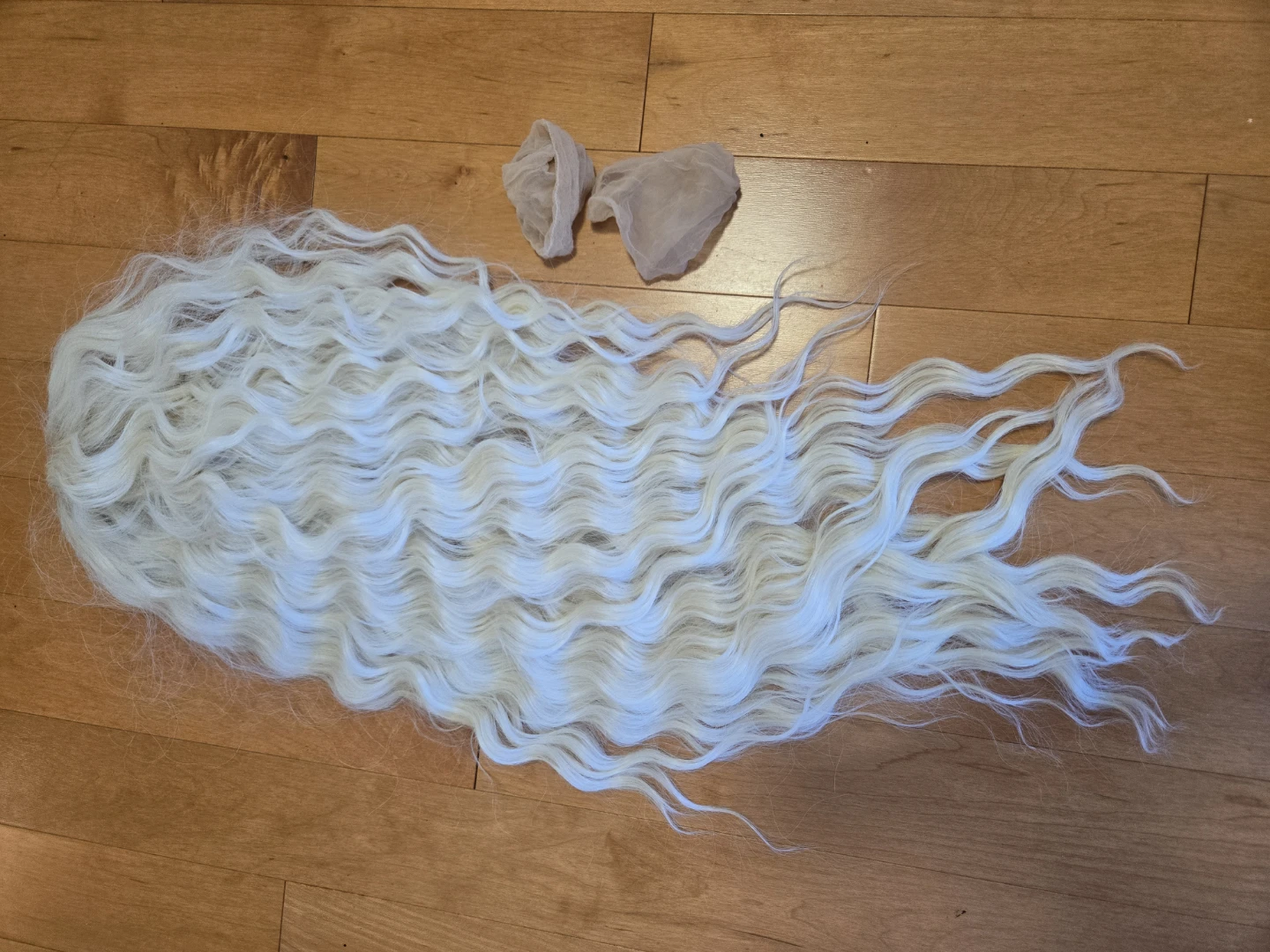 Long Wavy White Synthetic Wig
