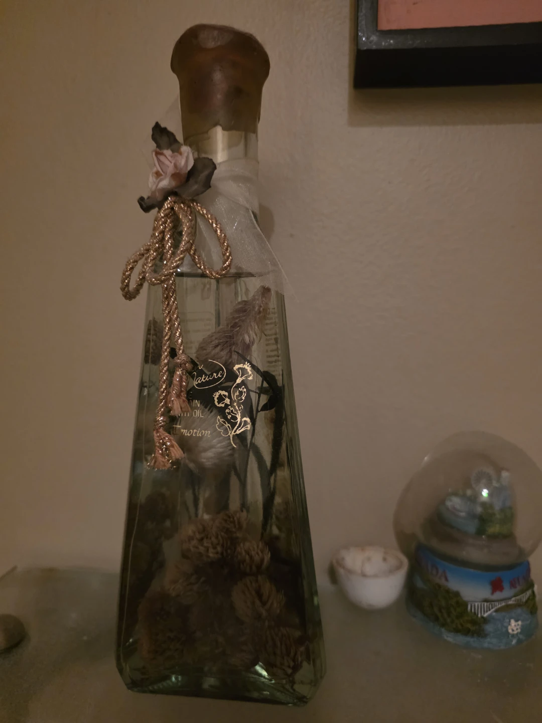 Decorative Glass Bottle with Dried Botanicals