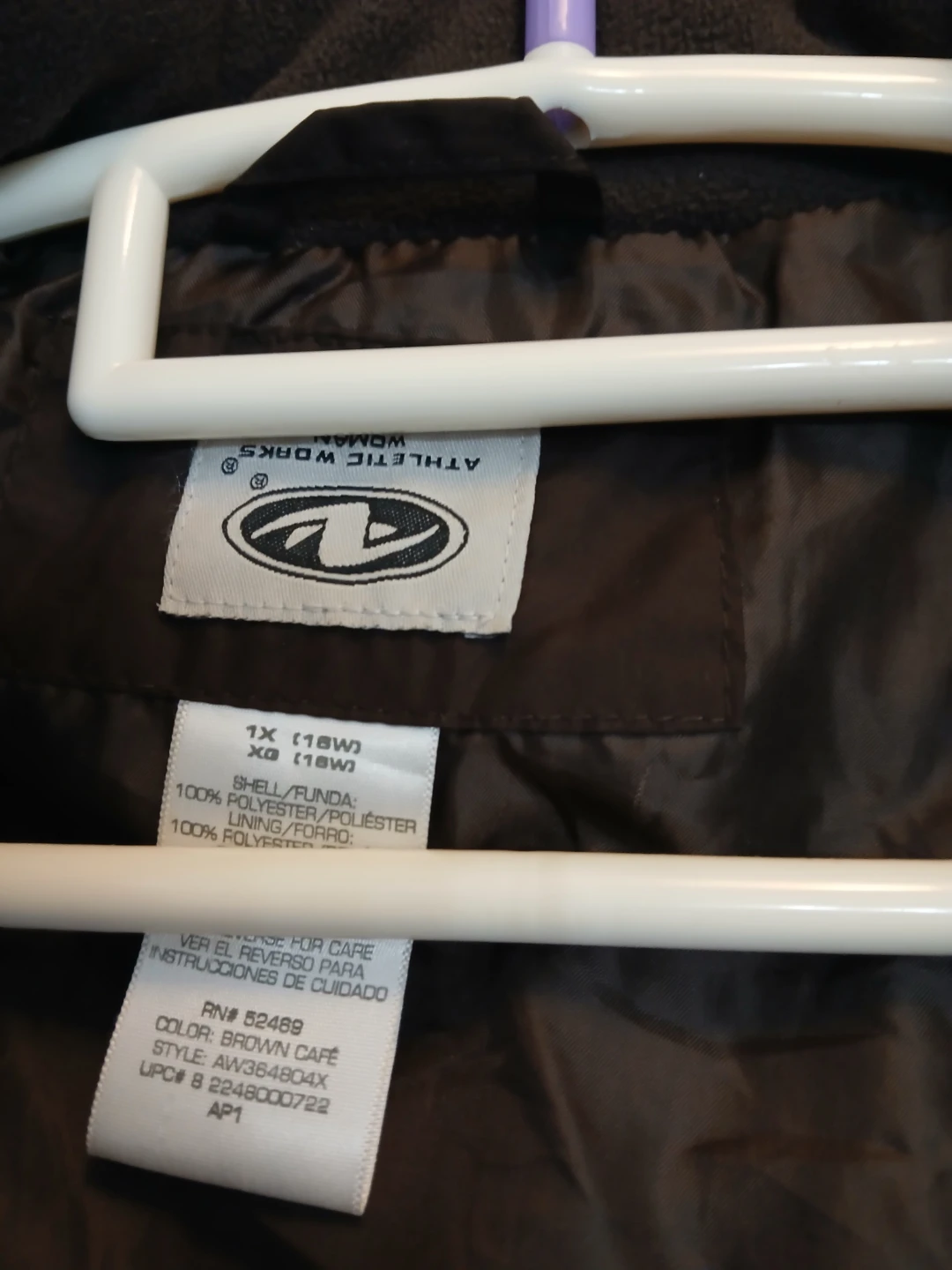 Athletic Works Brown Puffer Jacket Size 1X - photo 2