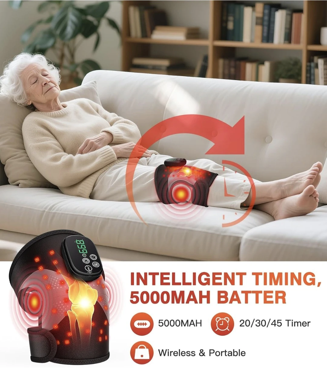 Red Light Therapy Knee Brace with Vibration & Timer - photo 5