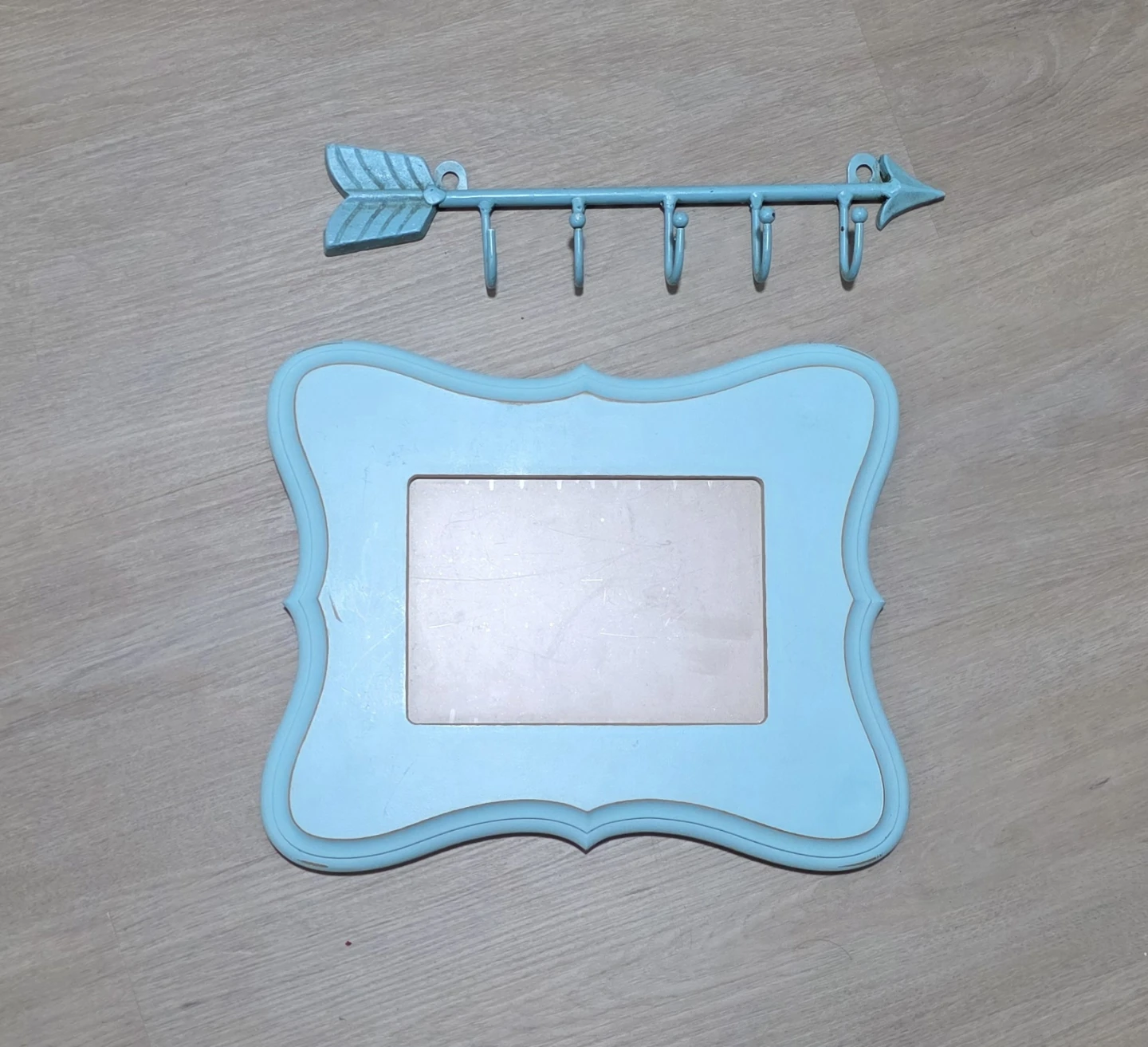 Aqua Blue Arrow Hook Rack and Picture Frame Set - photo 3