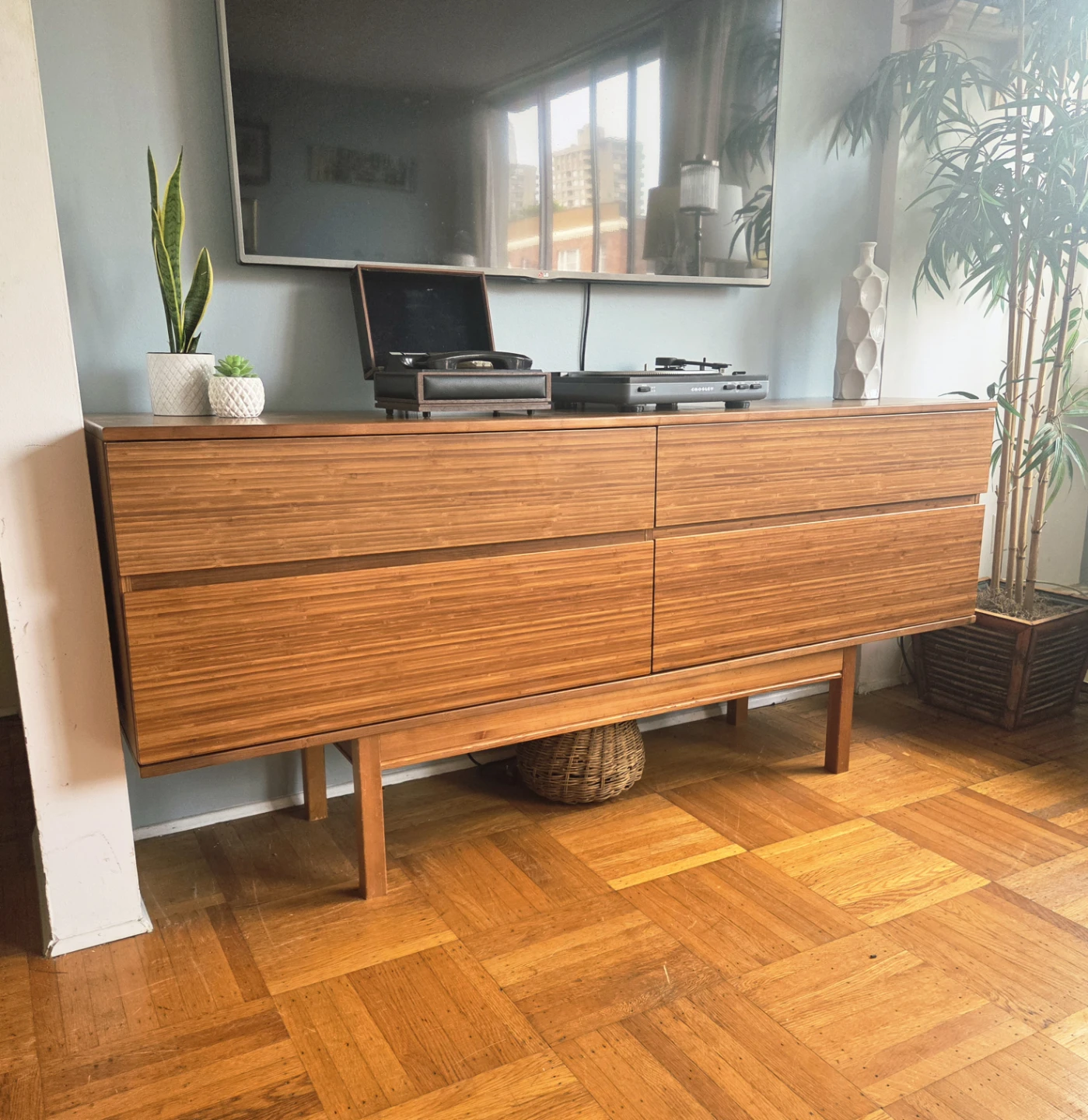 MCM Inspired Ventura Solid Bamboo 4-Drawer Dresser - photo 4