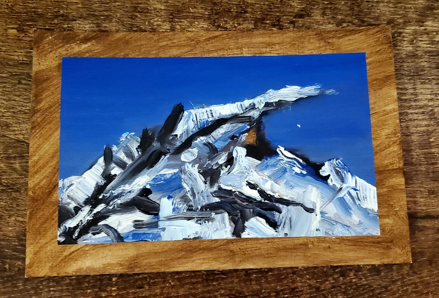 Original Hand-Painted Mountain Scene Art