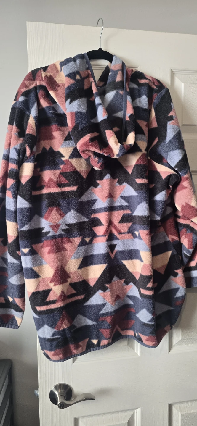 Geometric Print Fleece Zip-Up Hoodie, Size 3X - photo 3