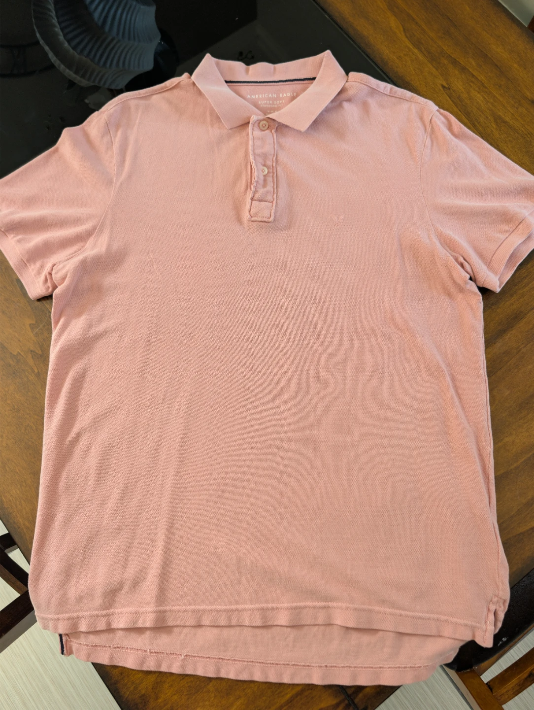 American Eagle Super Soft Polo Shirt - Pink - Size M