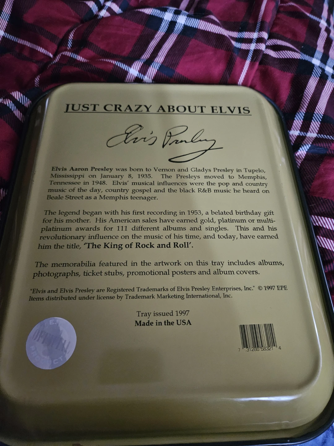 Vintage 1997 Just Crazy About Elvis Serving Tray - photo 2