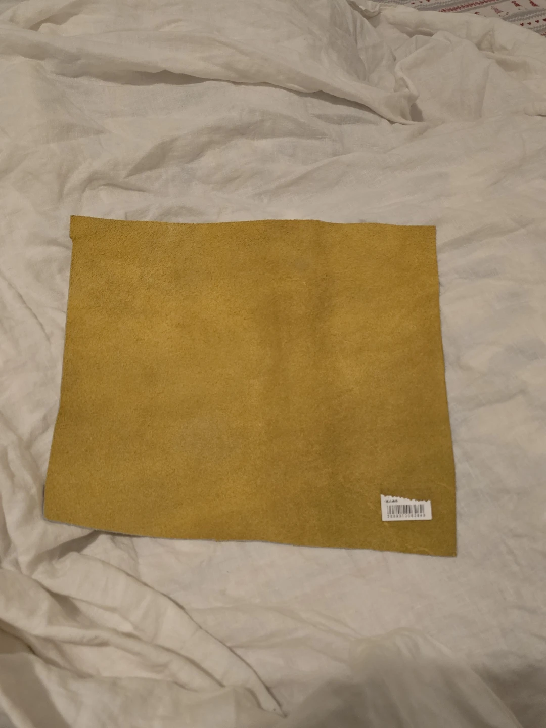 Yellow Suede Leather Piece  7x11in