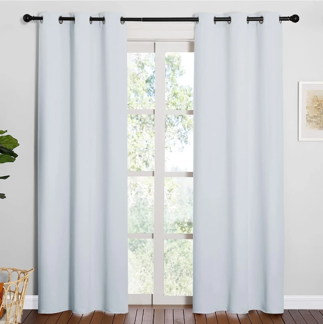 Blackout Curtains 2 Panels Greyish White 42x84 - photo 2