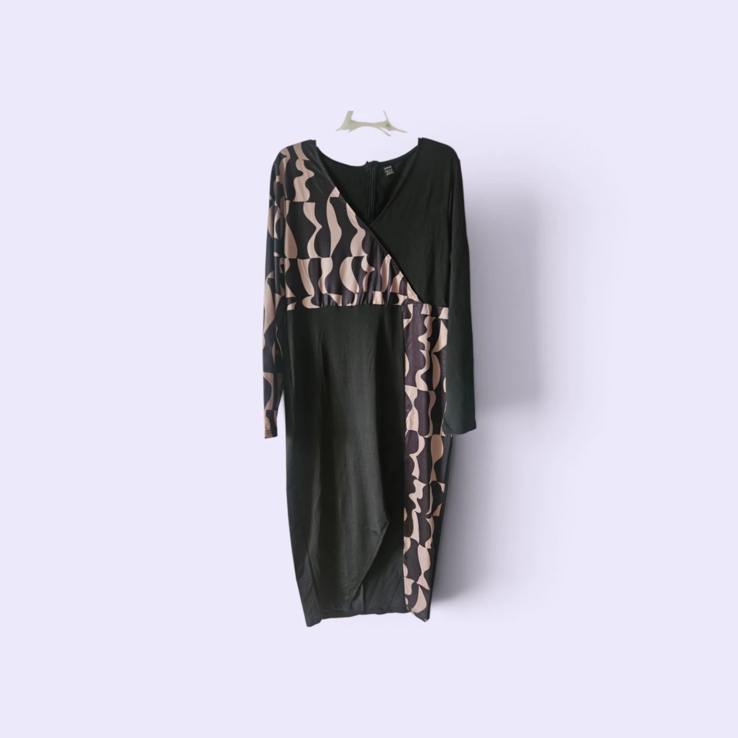 SHEIN Geometric Print Long Sleeve Dress