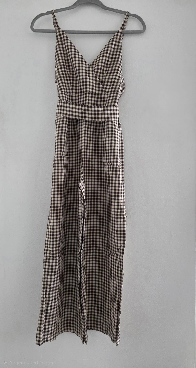 Black and white checkered jumpsuit