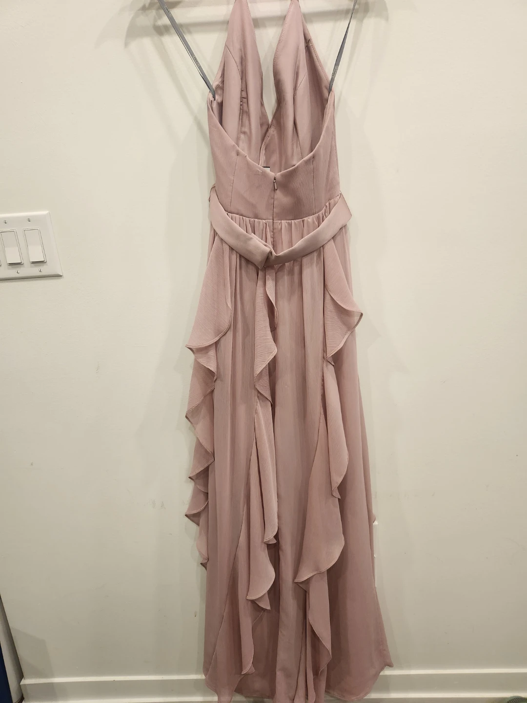 Blush Pink Chiffon Ruffle Maxi Dress - photo 5
