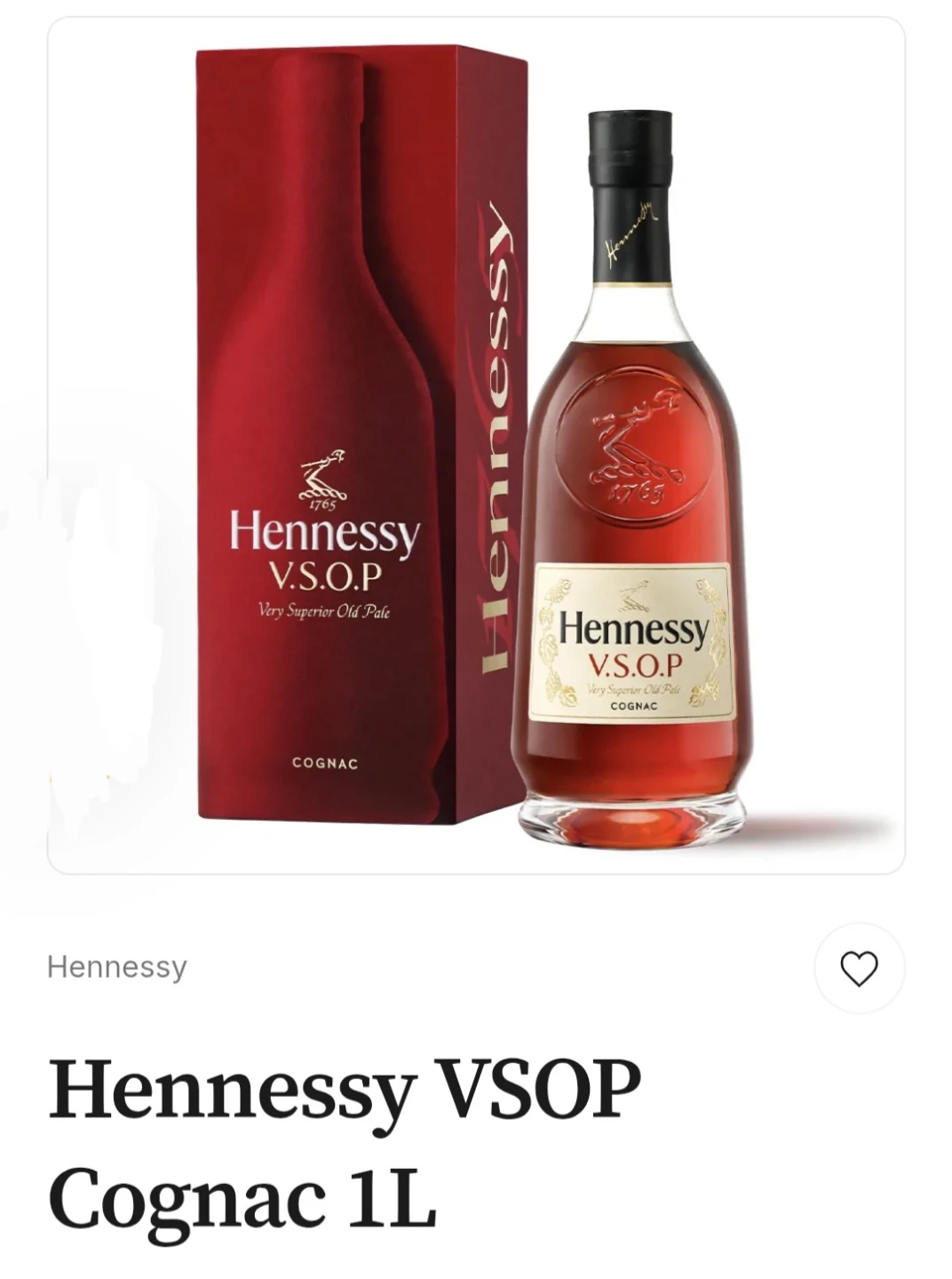 Hennessy V.S.O.P Cognac 1L
