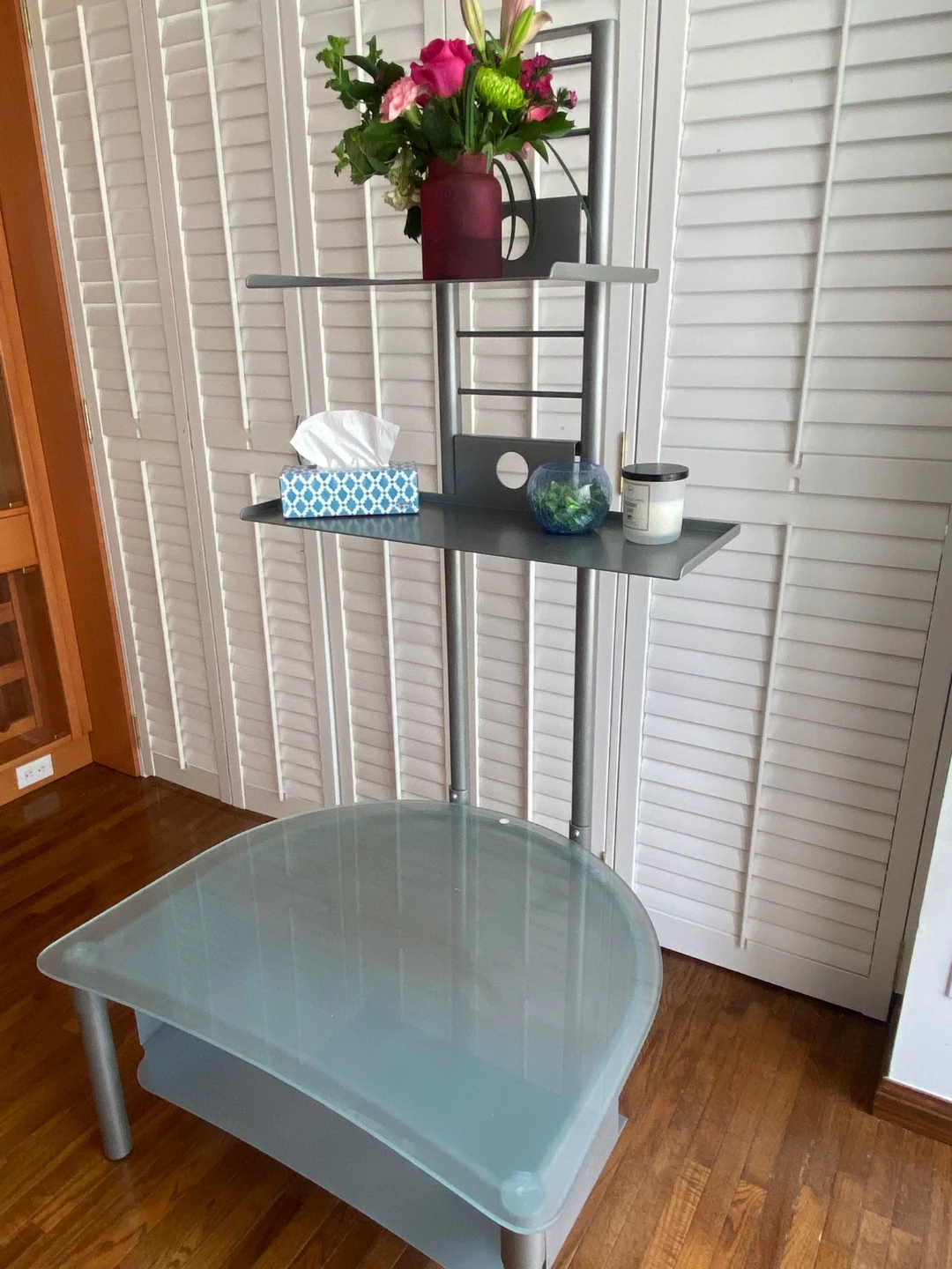 Modern Glass and Metal TV Stand - photo 2