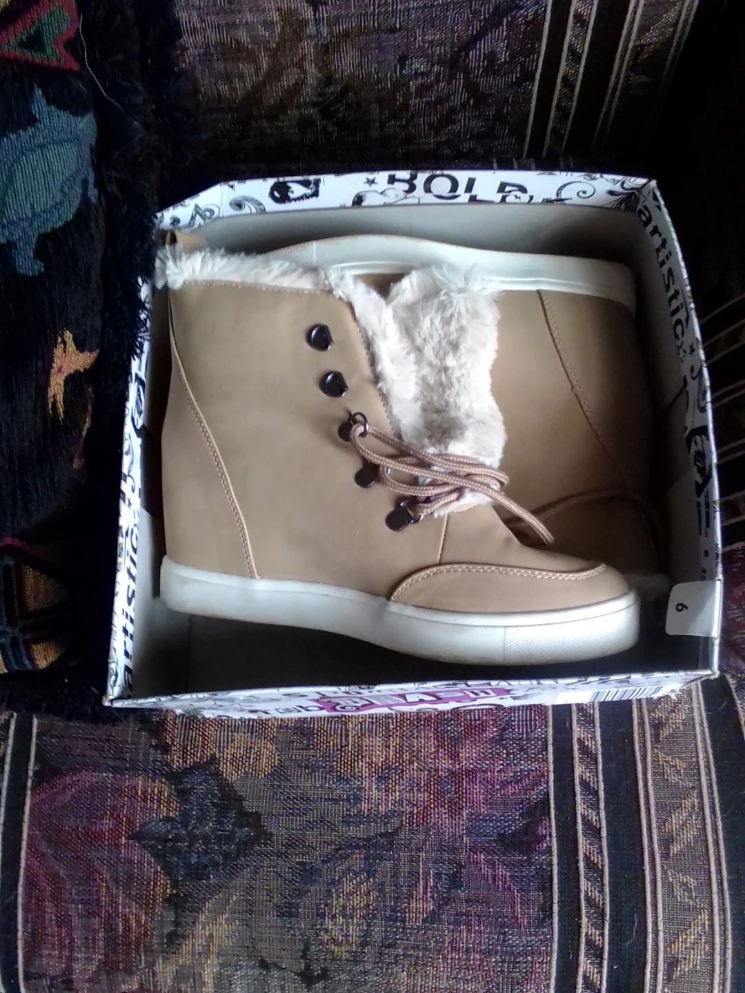 Taupe Wedge Boots