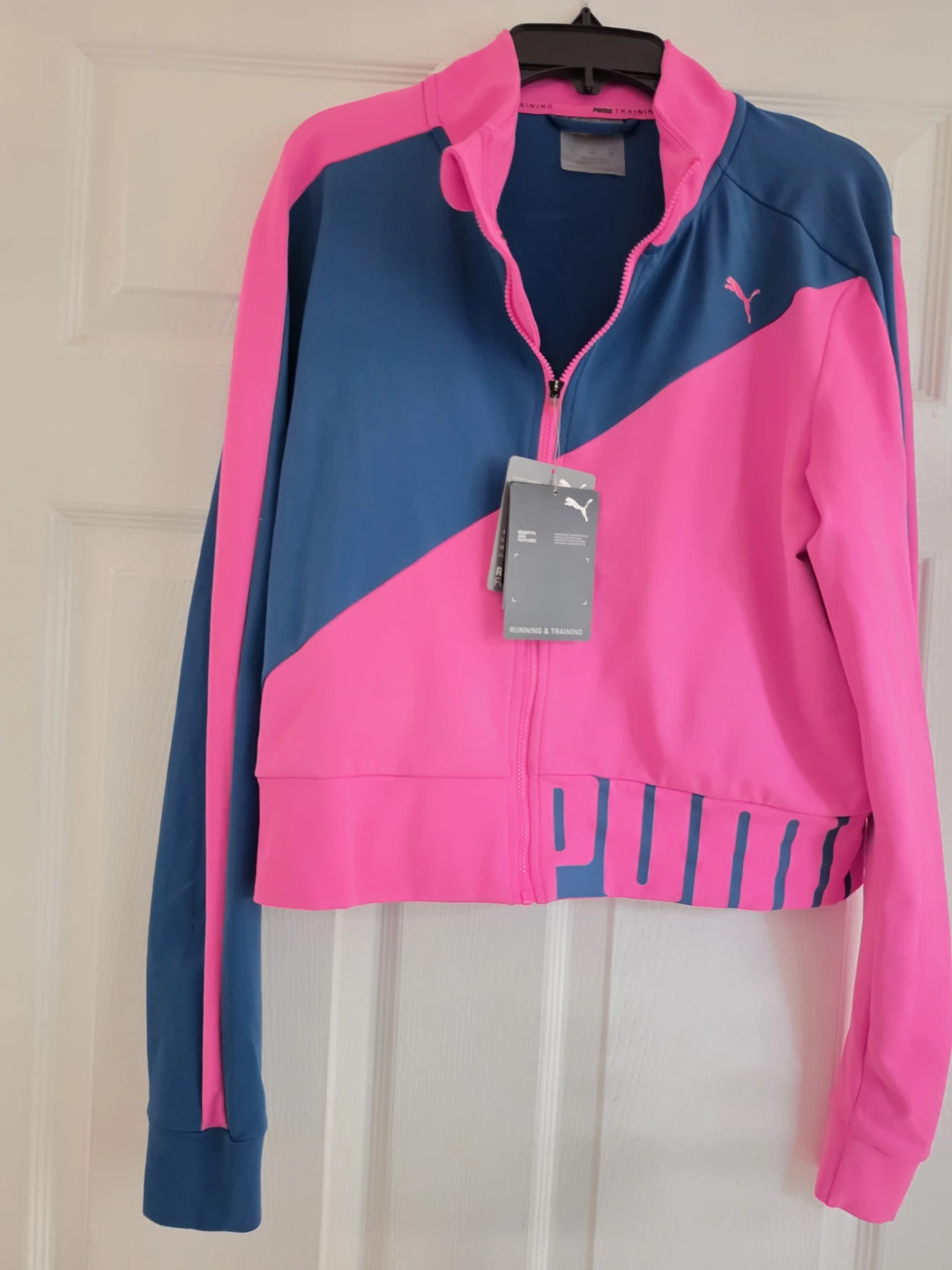 Puma Women's Pink and Blue Track Jacket