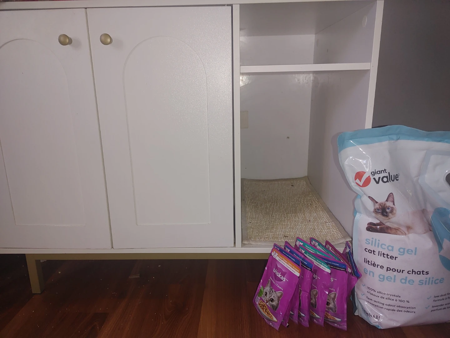 White Pet Litter Cabinet