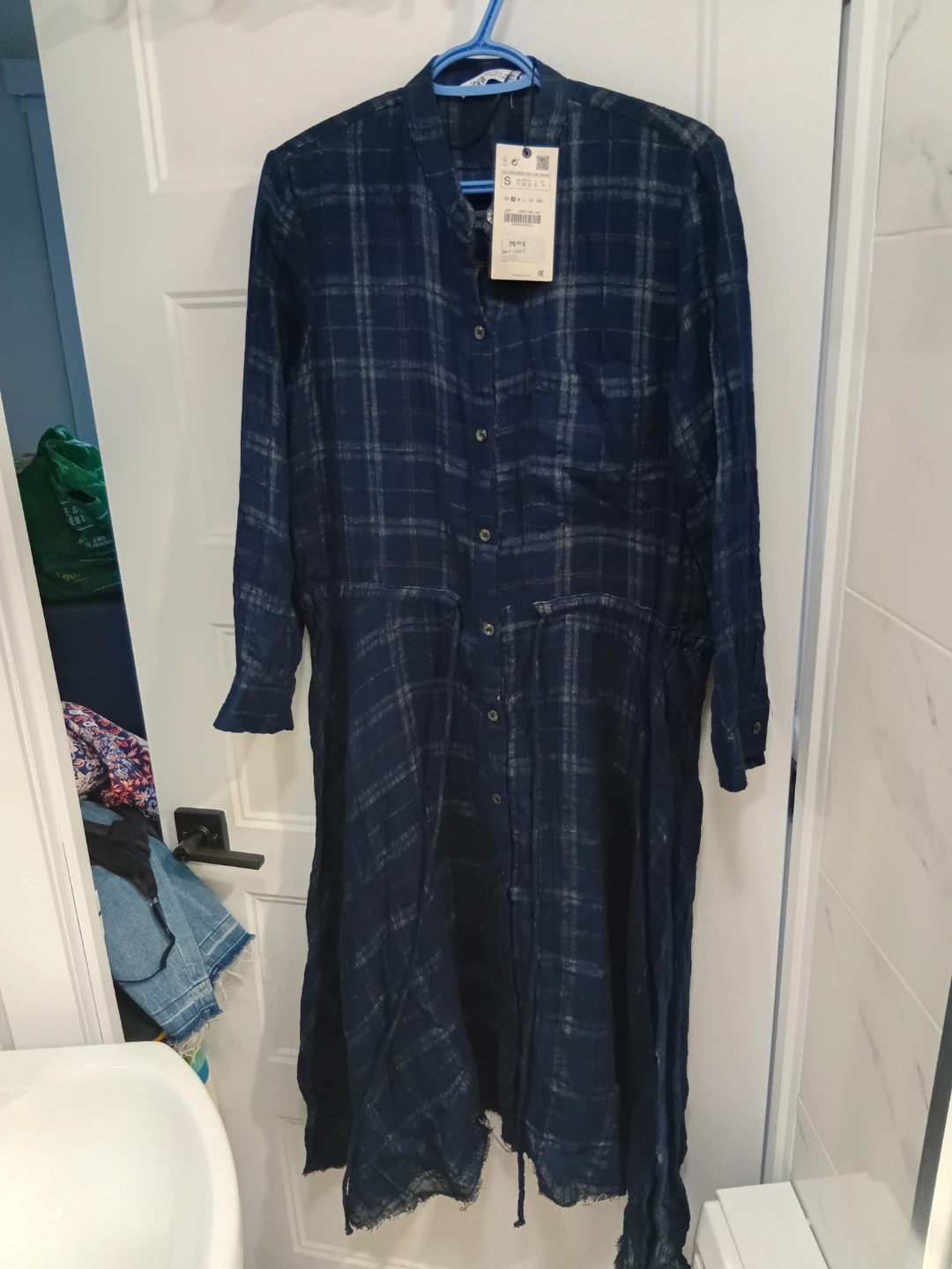 Robe chemise à carreaux Zara neuve