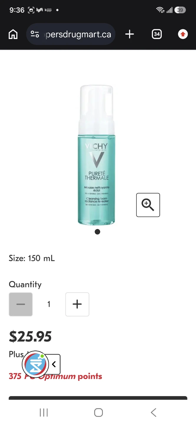 Vichy Pureté Thermale Foaming Facial Cleanser 150mL - photo 2