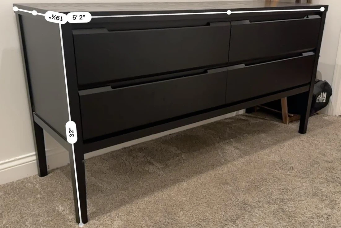 4-Drawer Dresser & TV Stand authentic Baronet Solid Wood Set