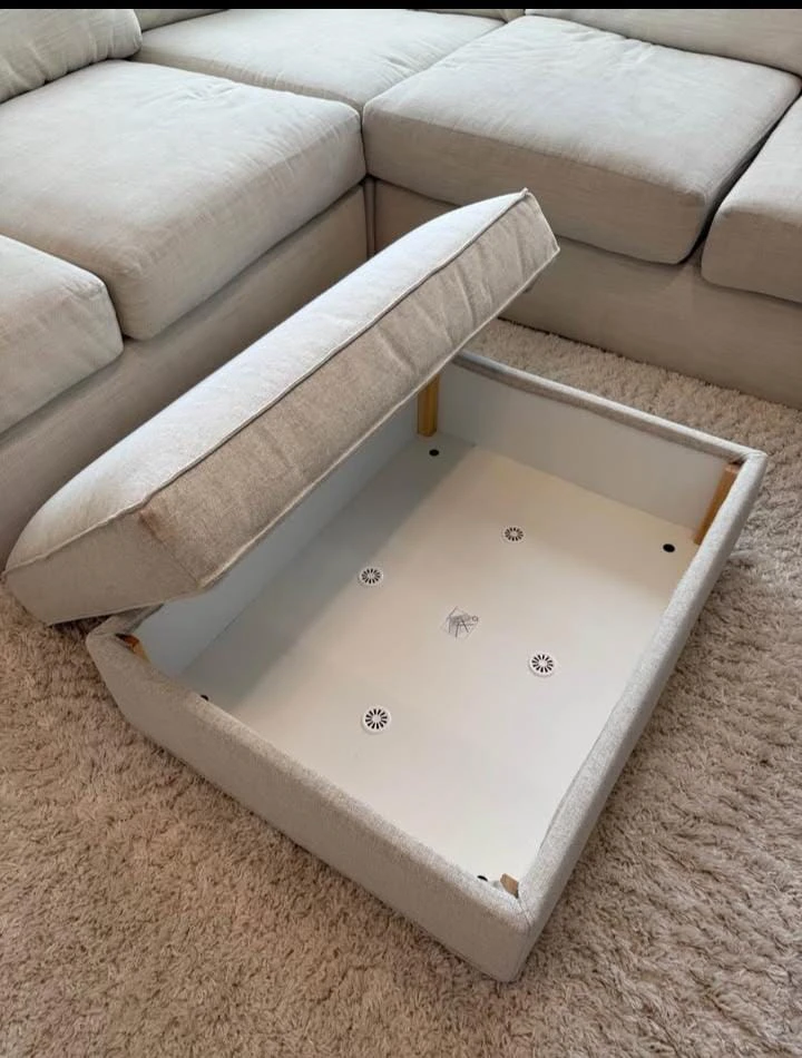 Beige Sofa+Working ottoman-Delivery available - photo 5