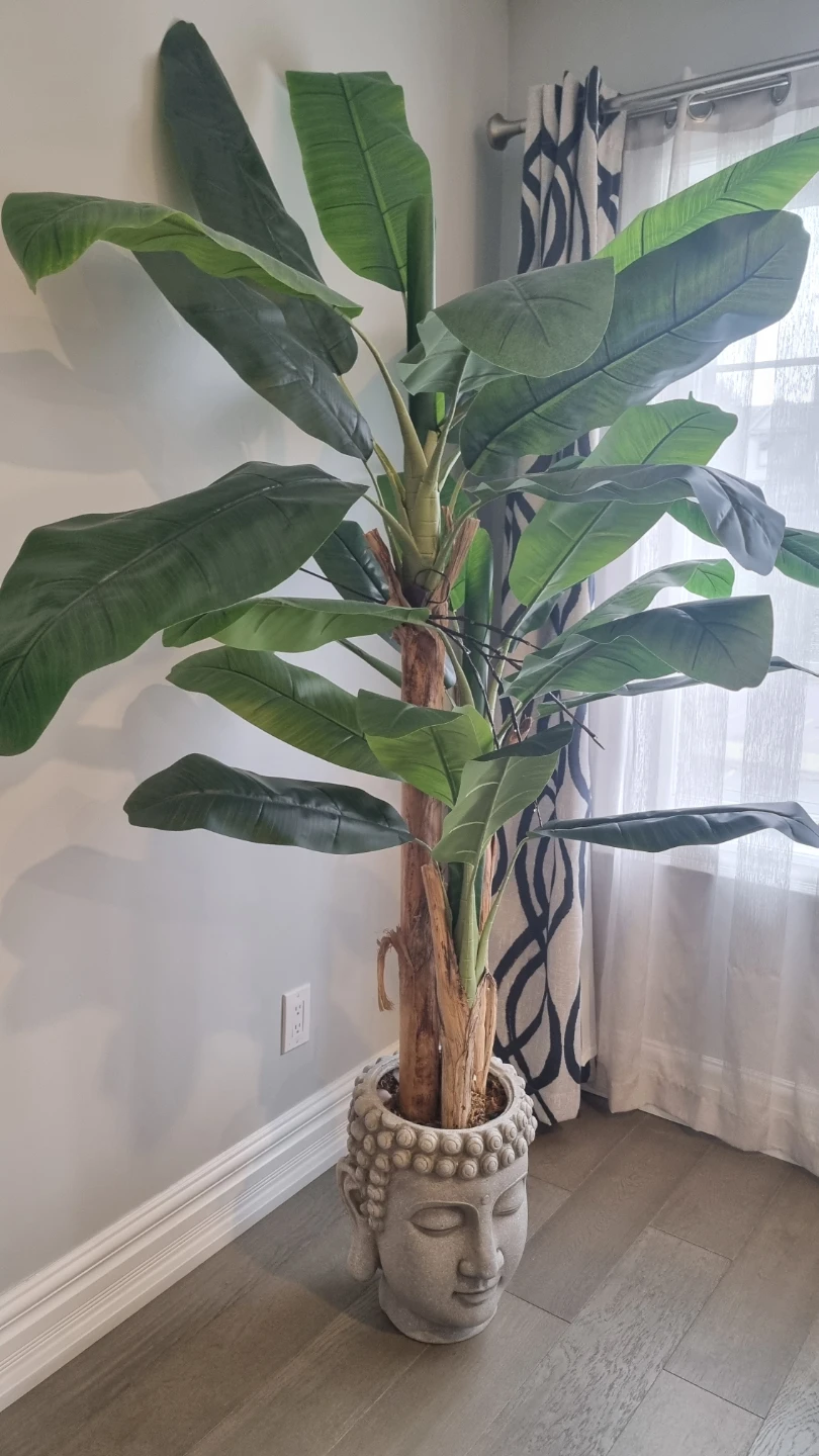 Artificial Banana Leaf Plant in Buddha Planter - photo 2