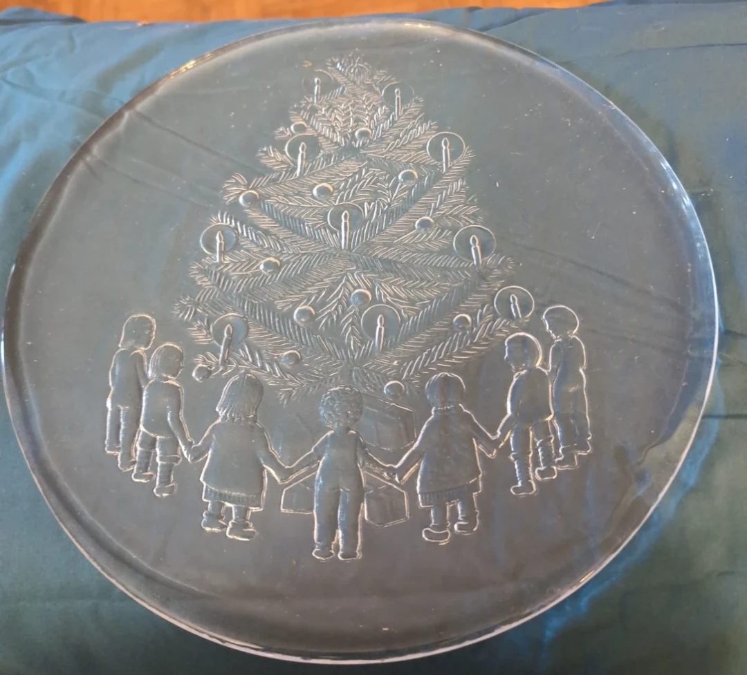 Vintage Crystal Christmas Serving Platter - photo 2