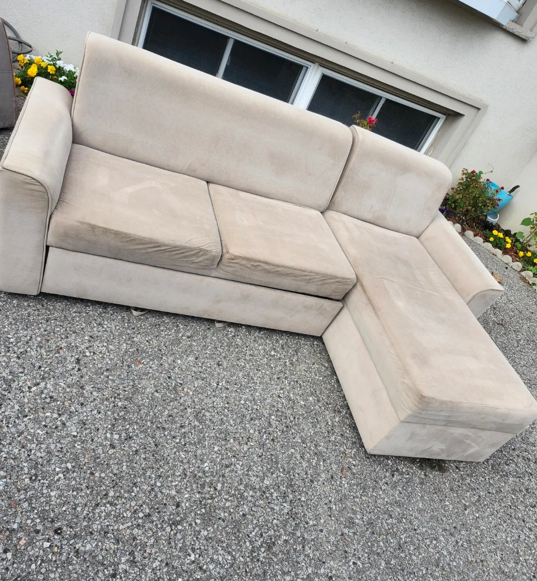 Beige Sectional Sofa bed with Chaise