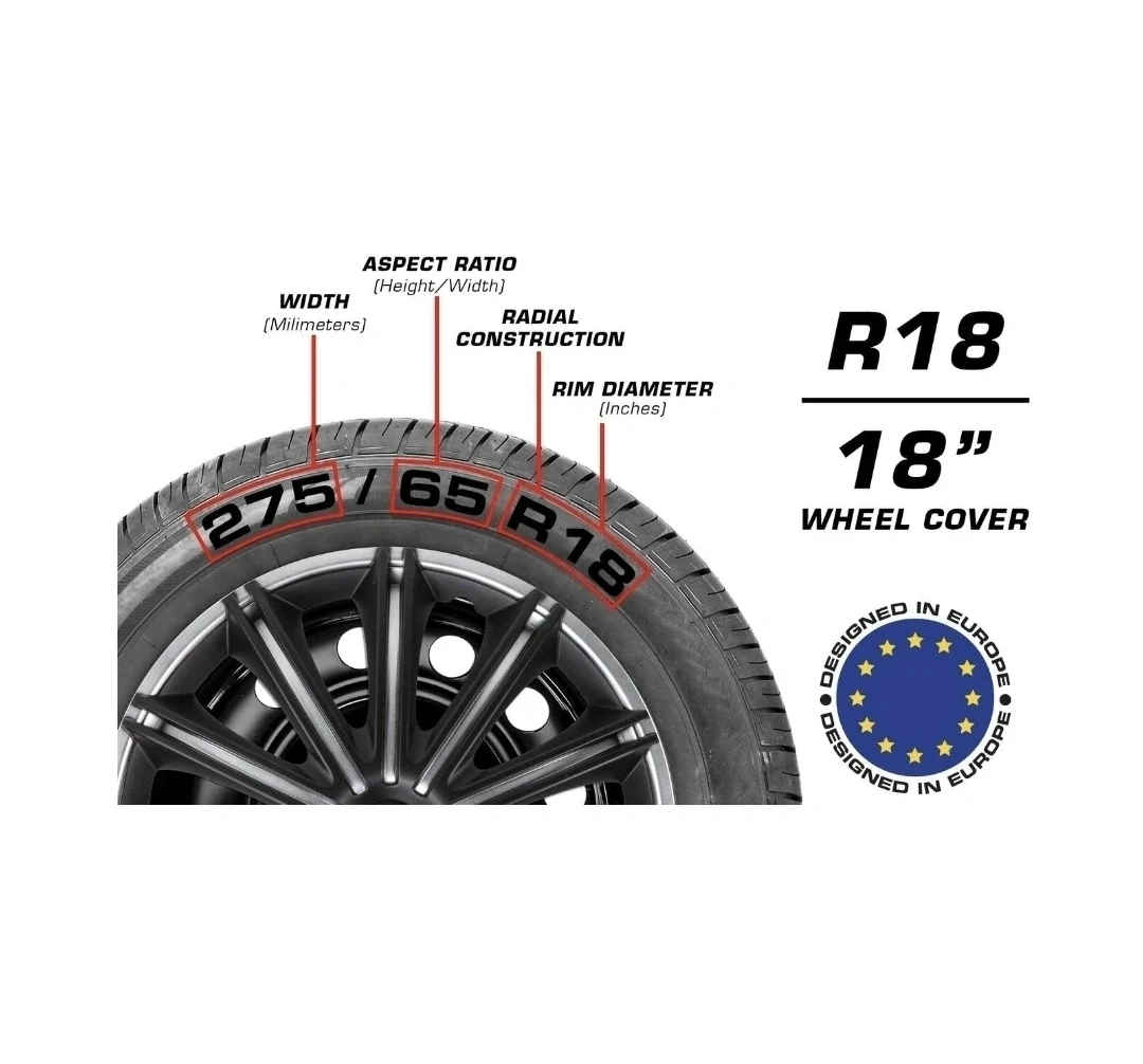 Brand New Wheel Cover/Hub Cap, Silver/Black, 18-in, 4-pk - photo 3
