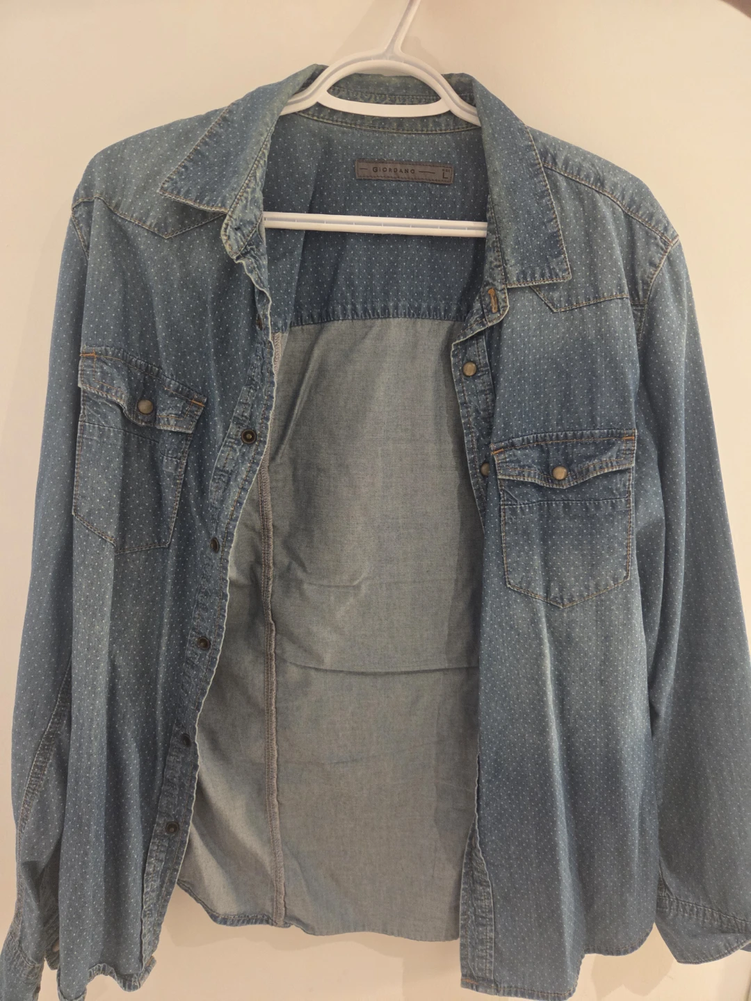 Giordano Polka Dot Denim Shirt