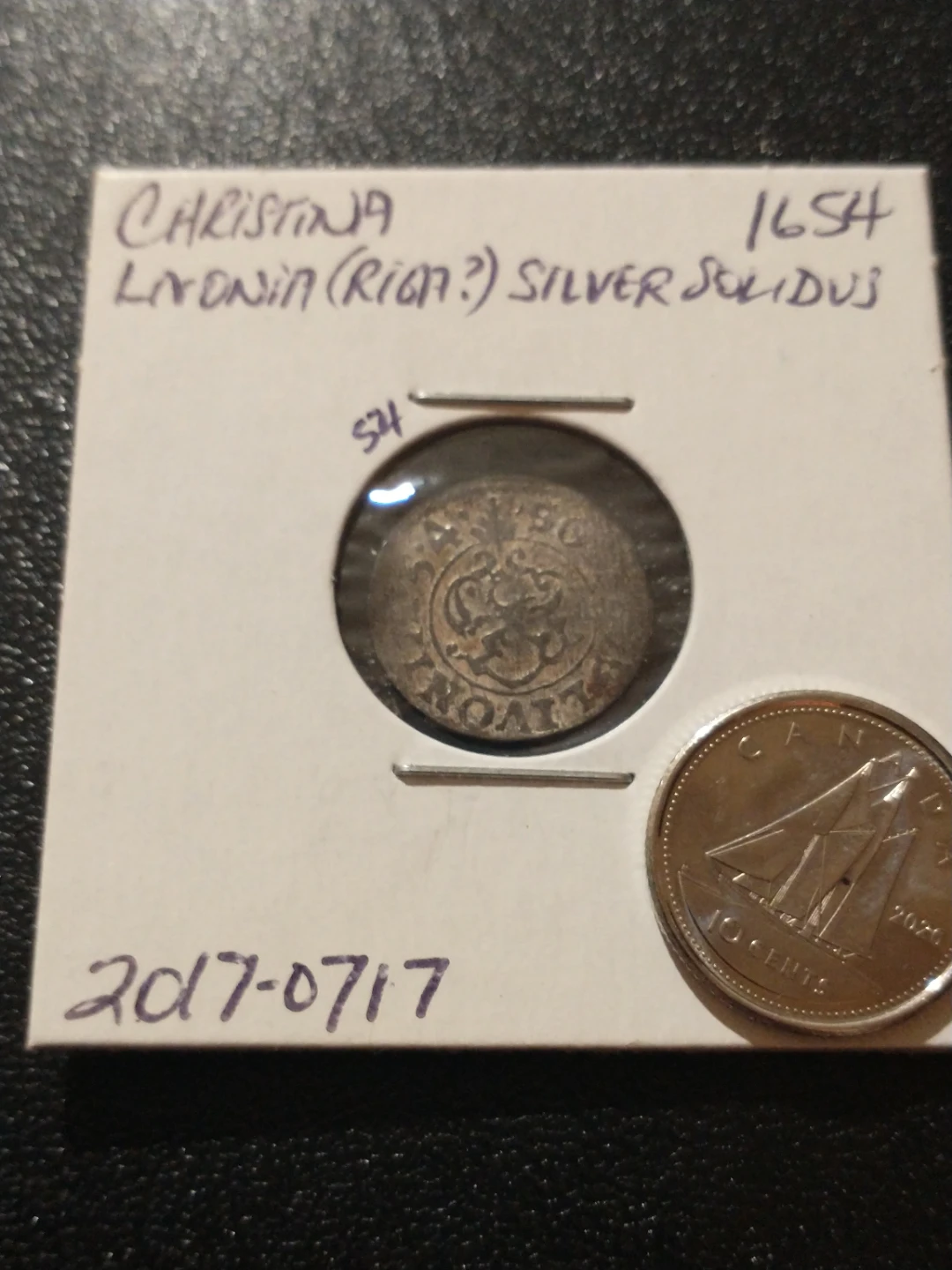 1654 Christina Queen of Sweden, Livonia Silver Solidus - photo 4