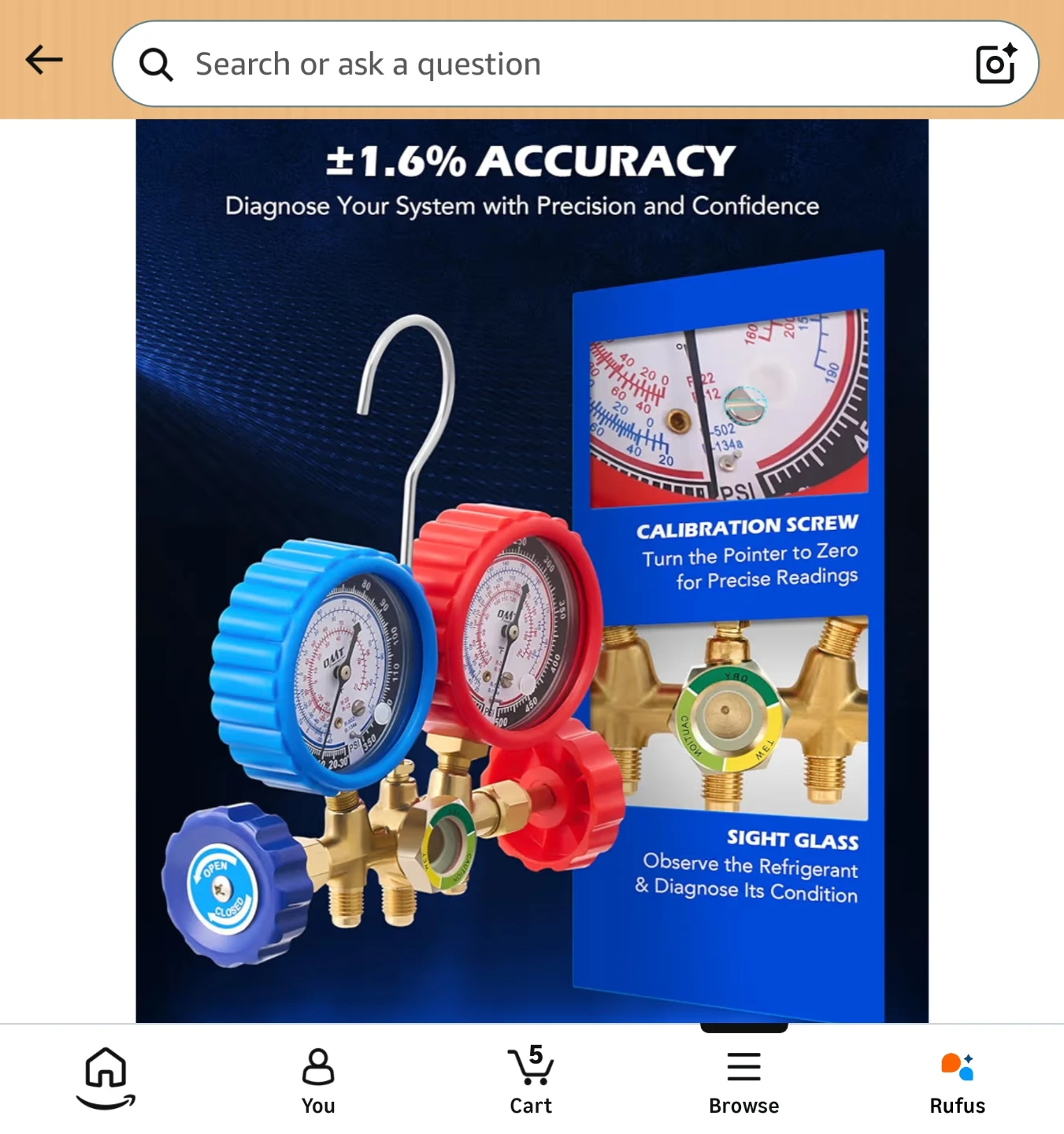 3-Way HVAC Manifold Gauge Set - photo 5