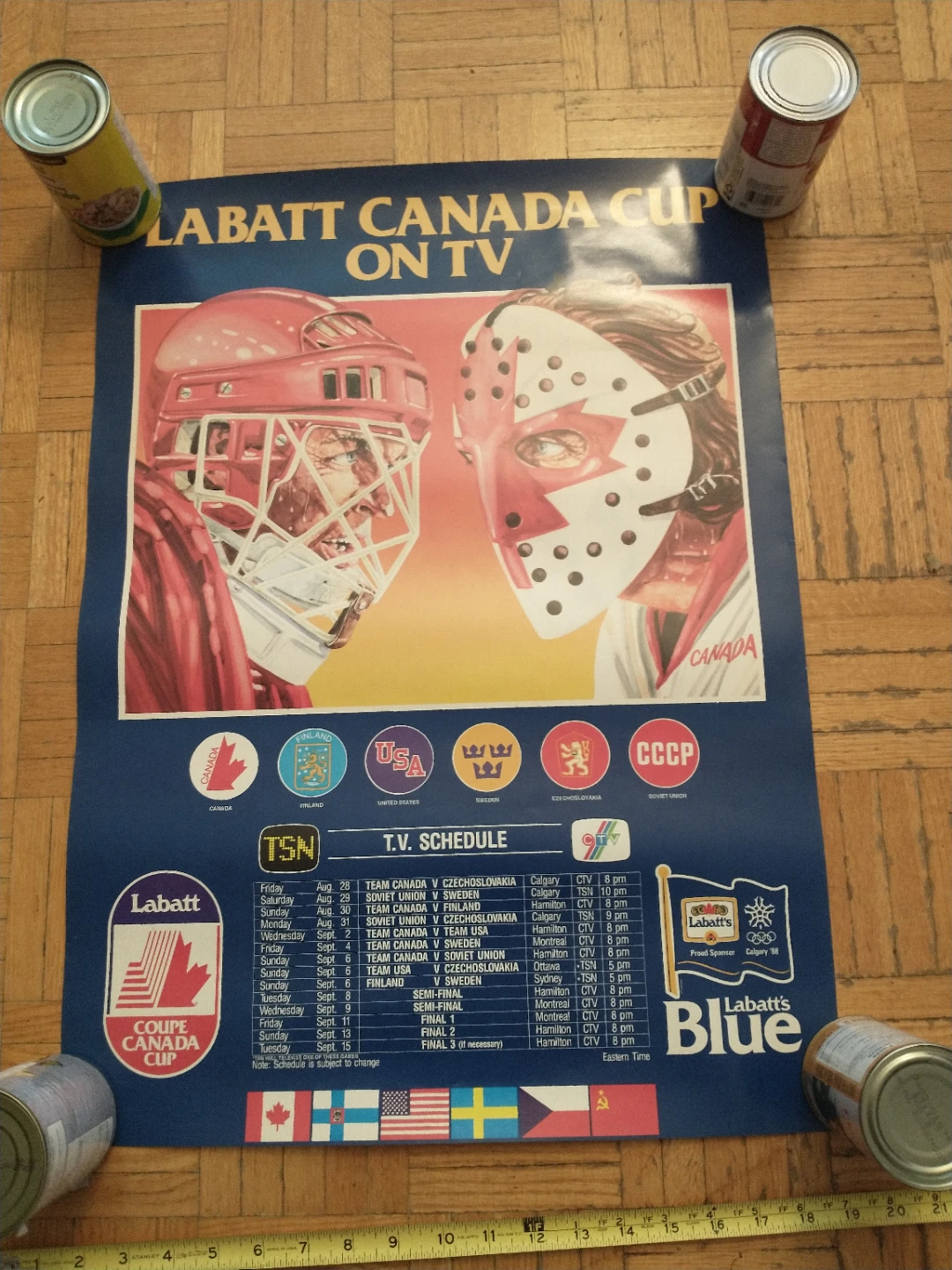 1987 Labatt Canada Cup 18 x 25" Hockey Poster