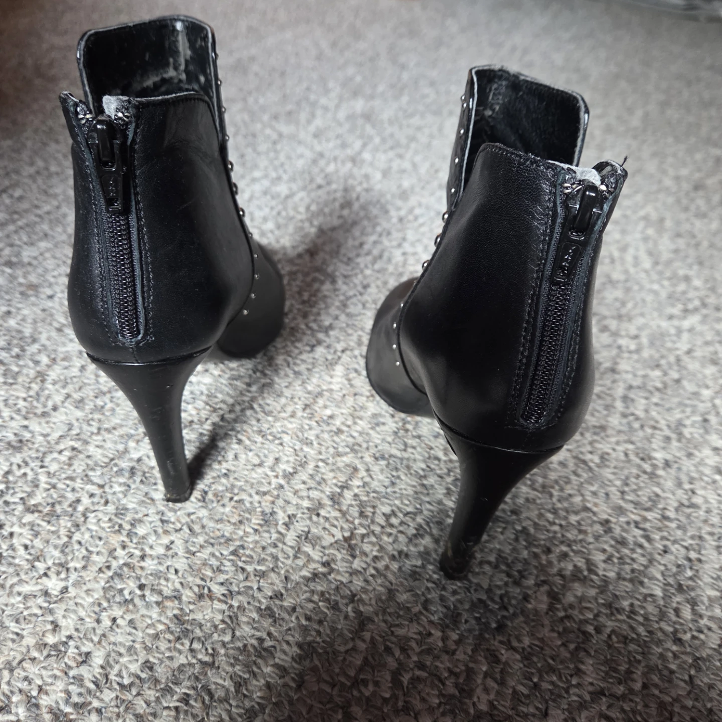 San Marina Black Leather Ankle Boots Size 37 - photo 3