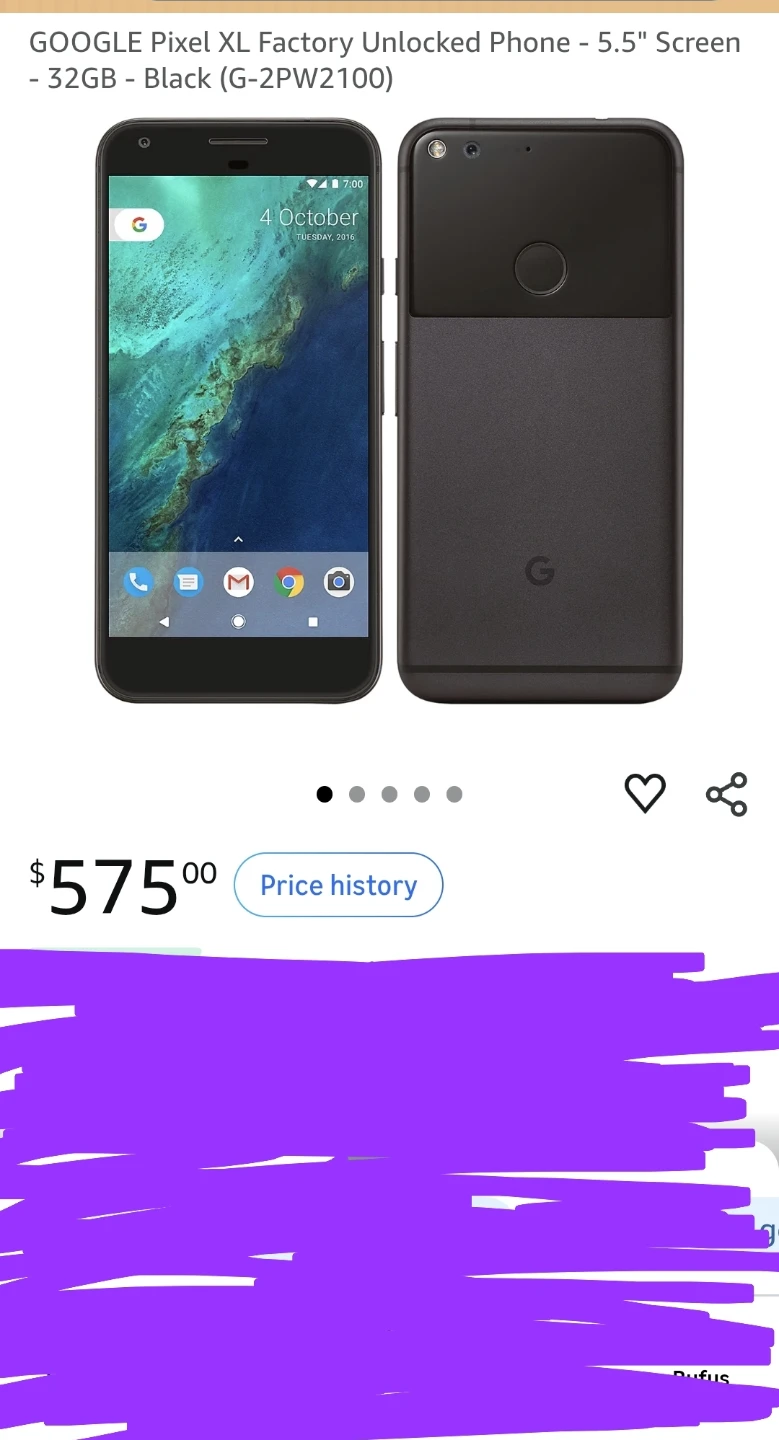 . GOOGLE Pixel XL Factory Unlocked Phone - 5.5" Screen - 32GB - photo 2