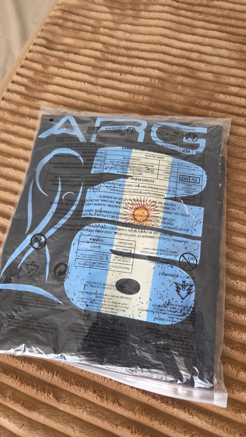 Argentina Soccer Jersey – Black Polyester Shirt – Size L *new - photo 3