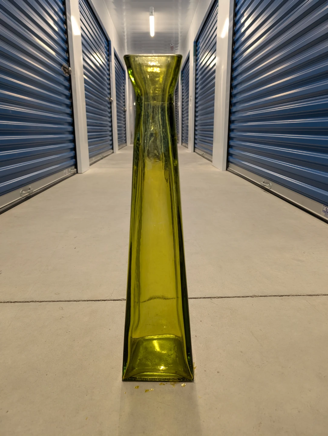 Tall Lime Green Glass Decorative Vase