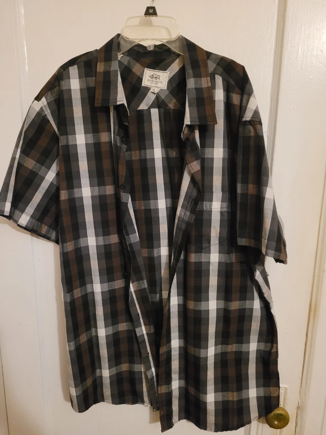 3 Short Sleeve Plaid Shirts Size XL