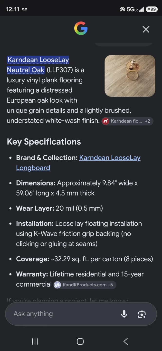 Karndean LooseLay Longboard Neutral Oak Flooring - photo 4