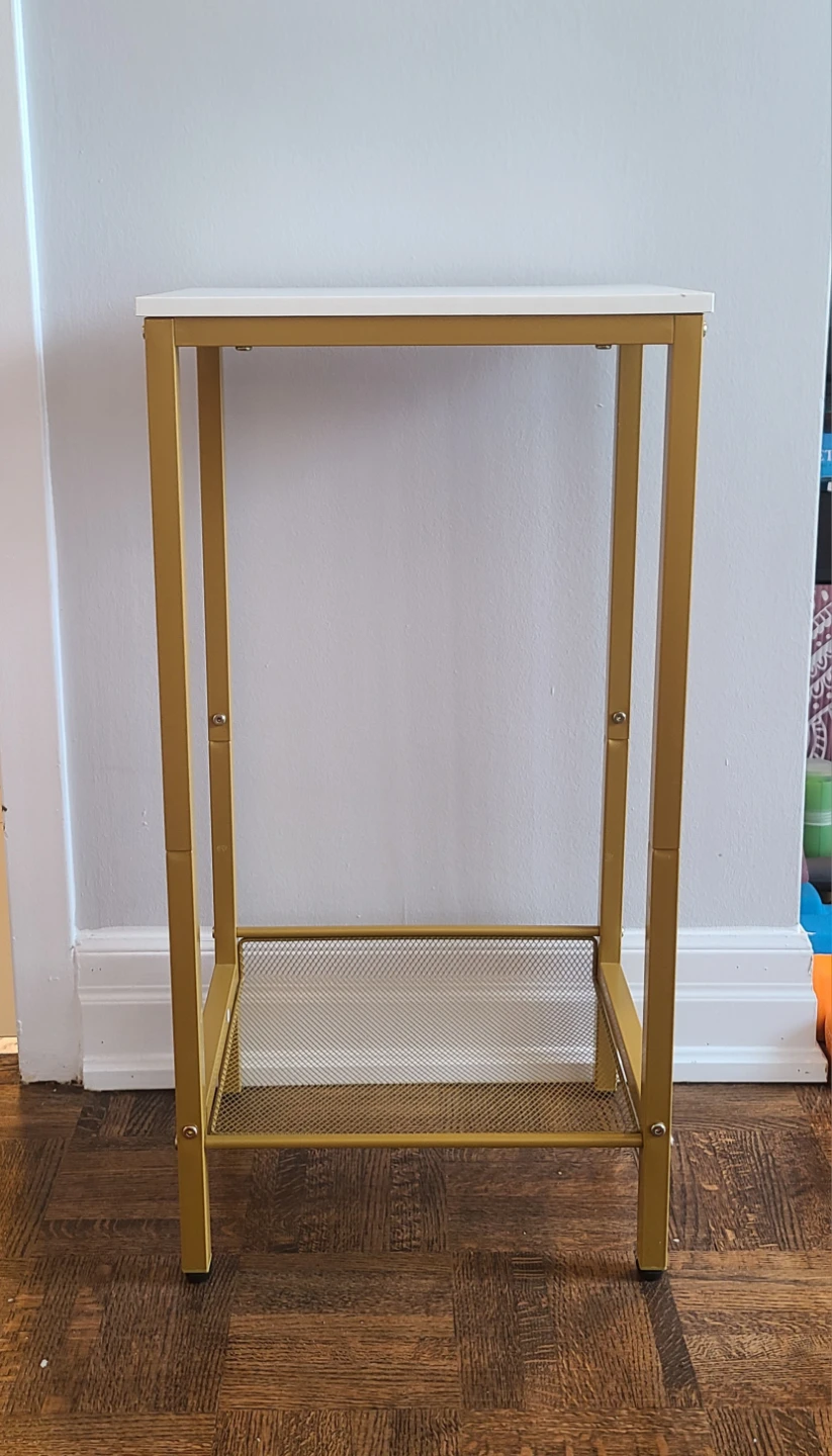 White and Gold Metal Side Table - photo 3