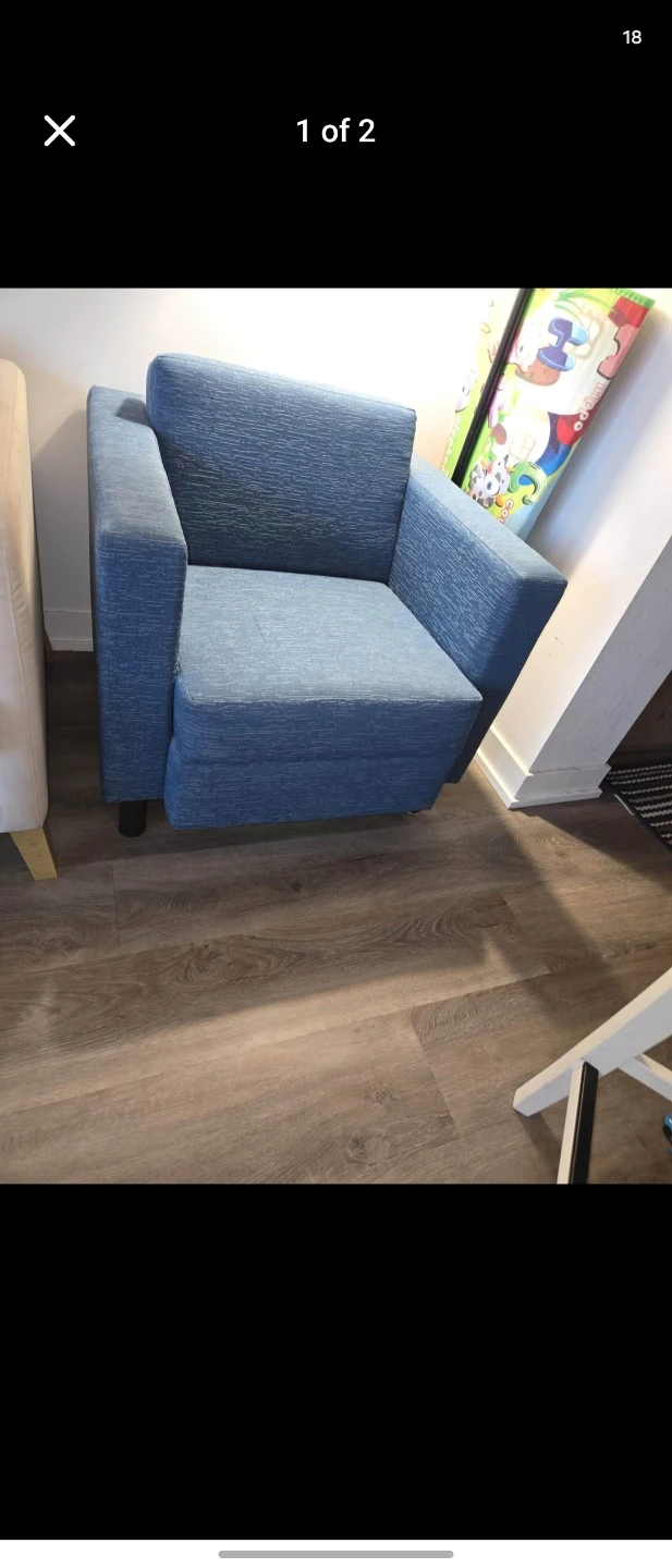 Blue accent chair