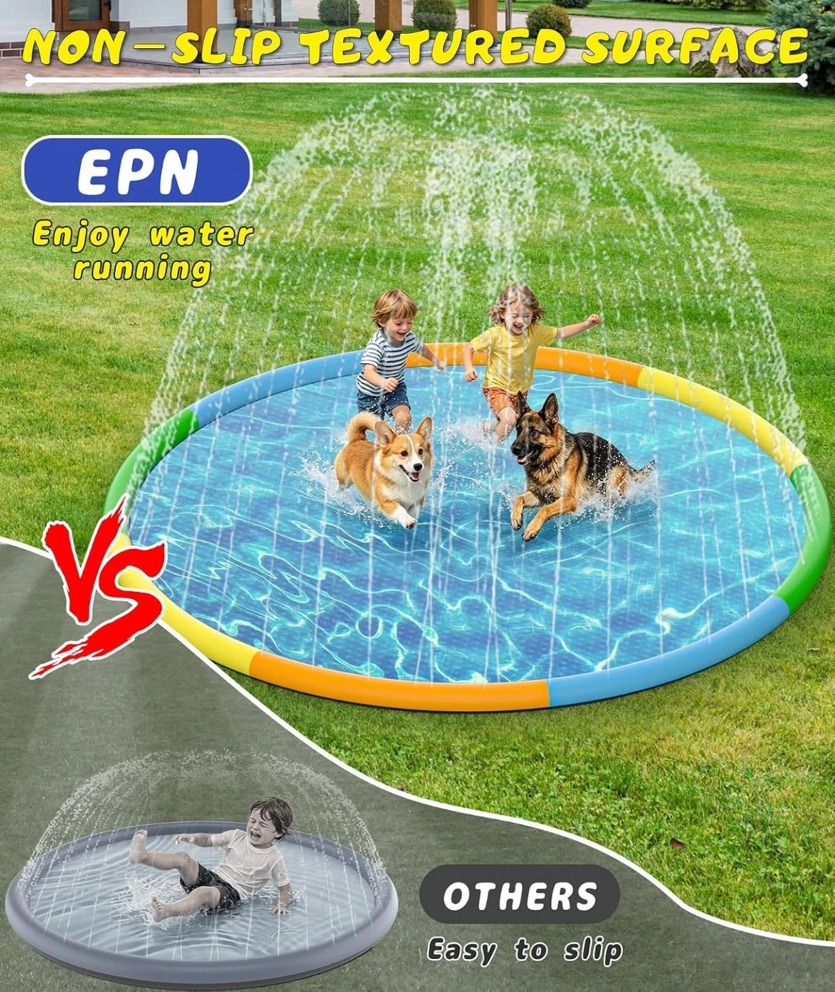 13ft Outdoor Kids and Pet Water Sprinkler Mat - photo 5