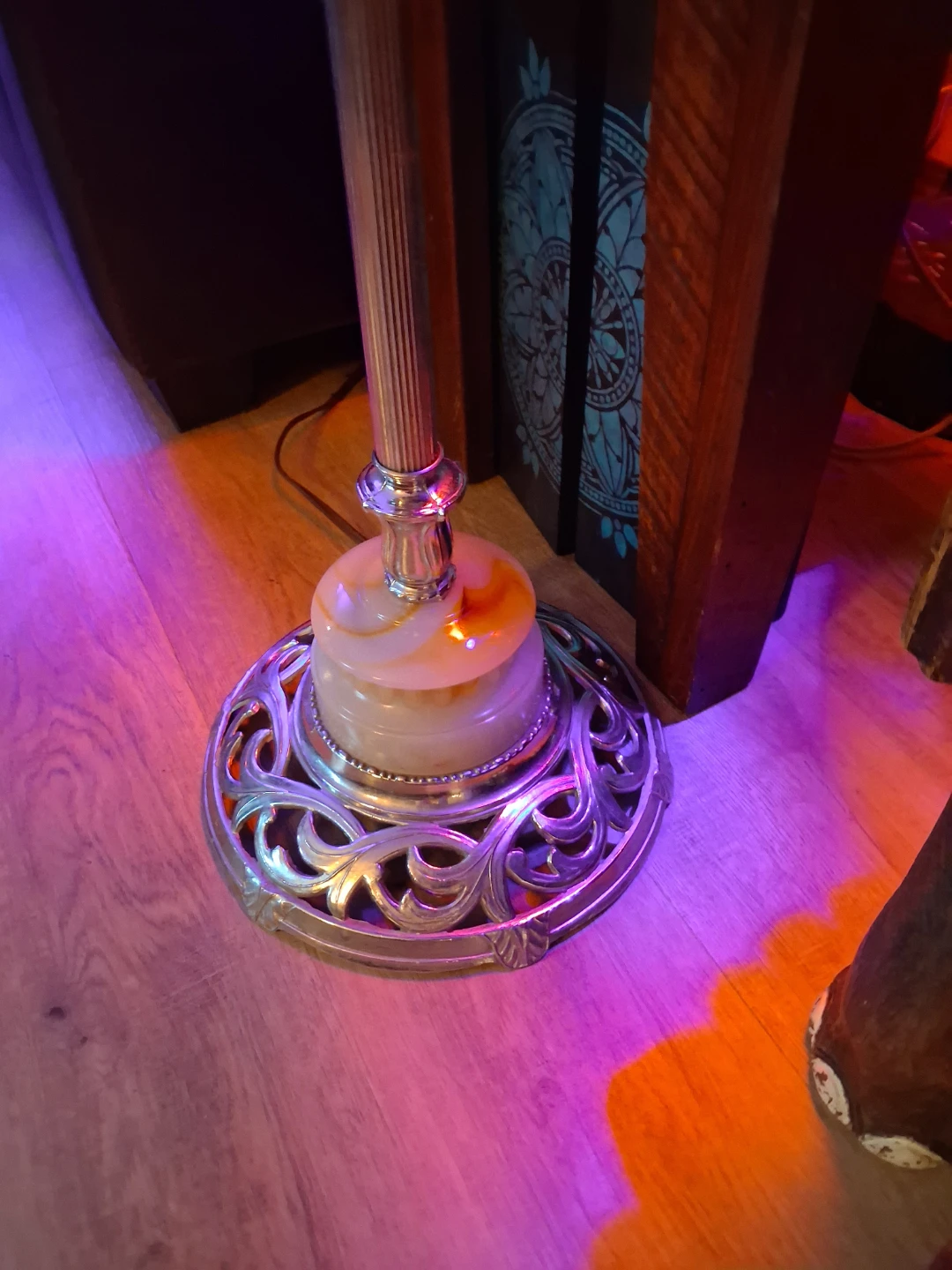 Vintage Chrome and Onyx Floor Ashtray - photo 2