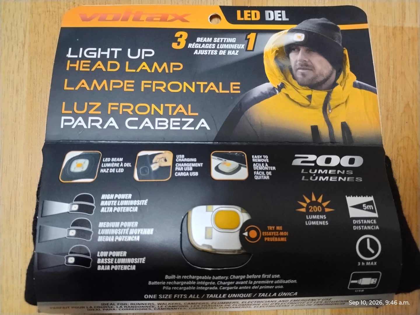 Voltex 200-Lumen USB Rechargeable LED Headlamp