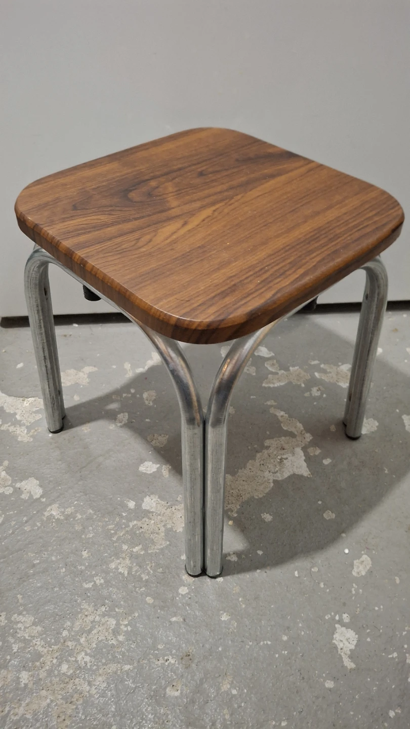 Vintage Wood Top Stool 23x23x27cm - photo 2