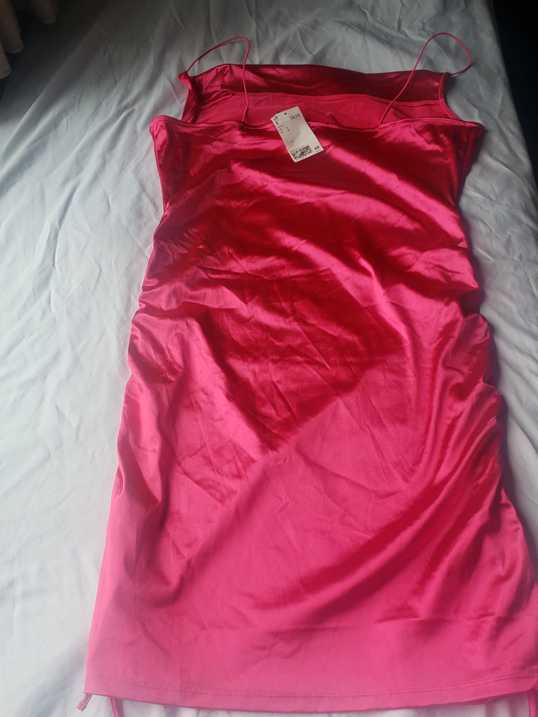 Pink Satin Spaghetti Strap H&M Cocktail Dress(L) - photo 3