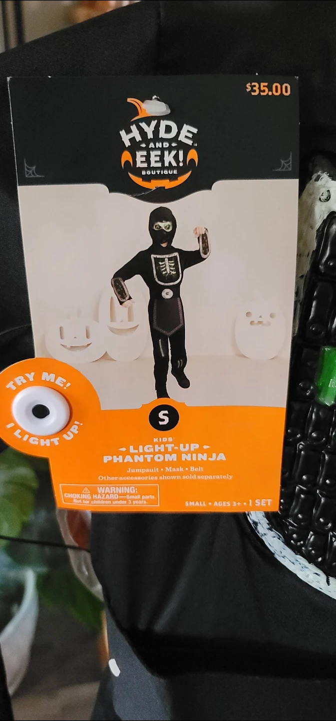 New Light-Up Phantom Ninja Costume, Small - photo 2
