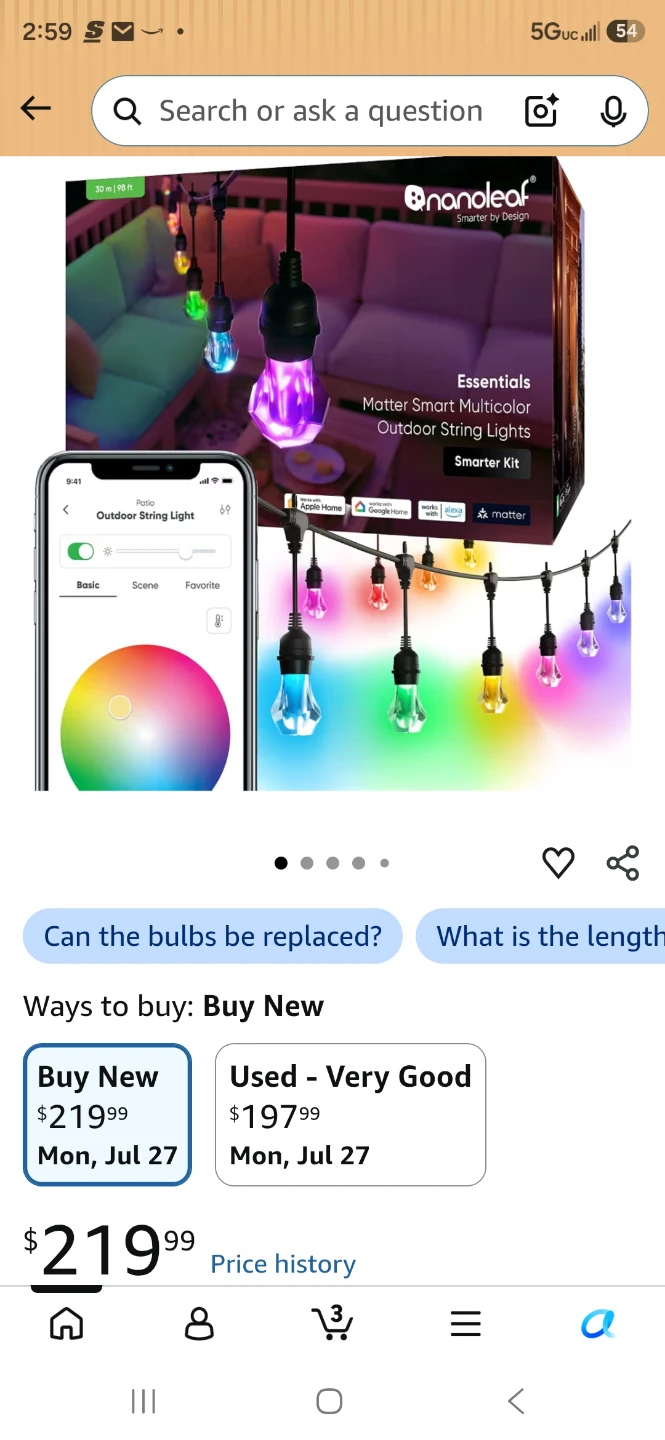Smart Multicolor Outdoor String Lights - photo 2