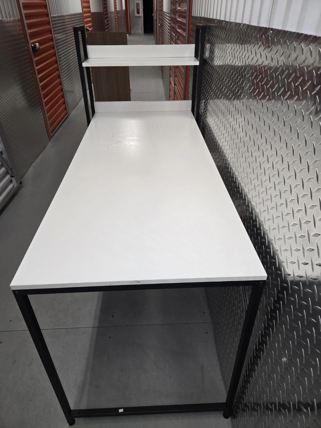 Modern Minimalist Office Desk with Shelving - Like New - photo 2